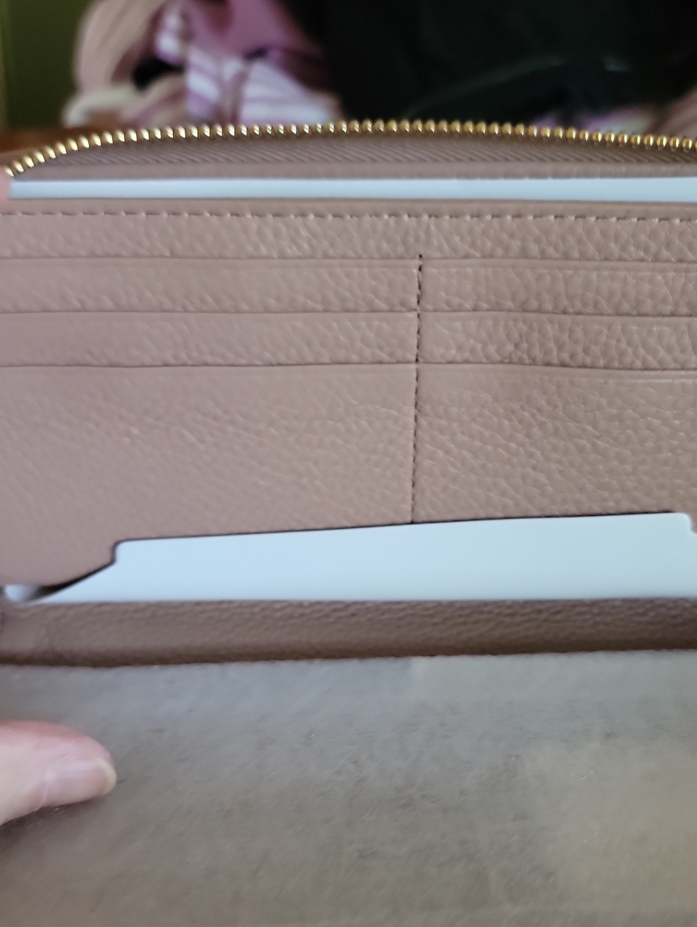 Michael Kors Fawn/Pale Pink Zip-Around Wallet with Gold Logo - Picture 7 of 10